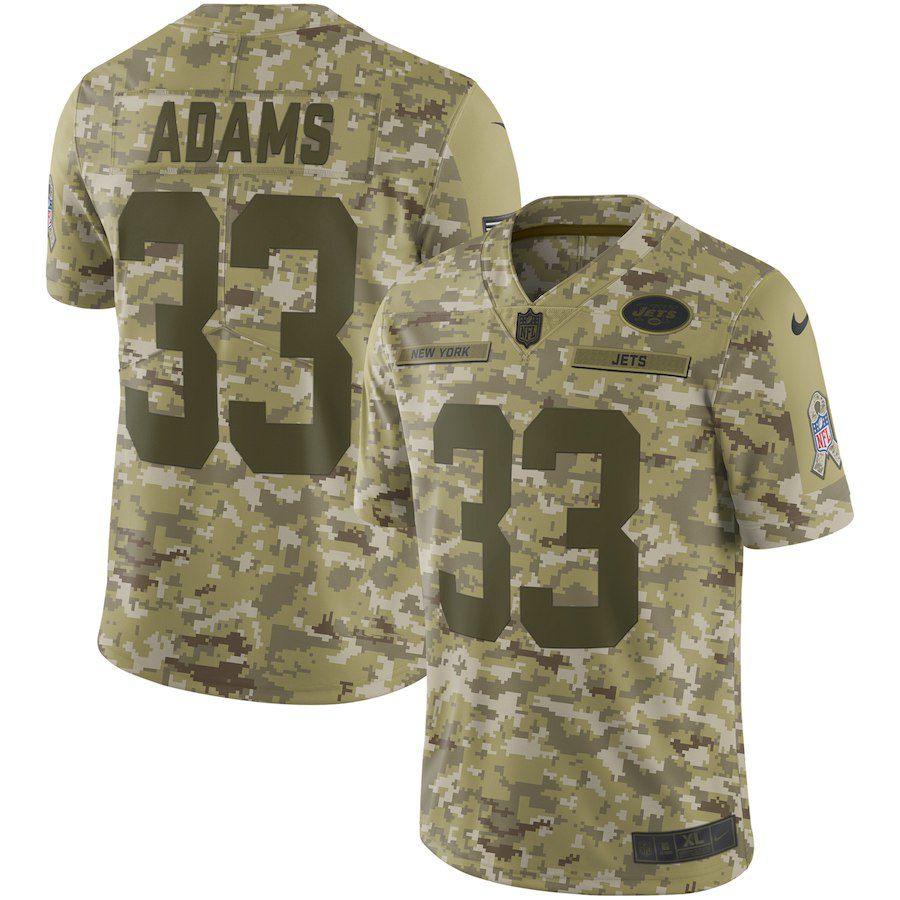 Men New York Jets #33 Adams Nike Camo Salute to Service Retired Player Limited NFL Jerseys->new york jets->NFL Jersey